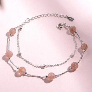 NEW 925 Sterling Silver Crystal Layered Bracelet